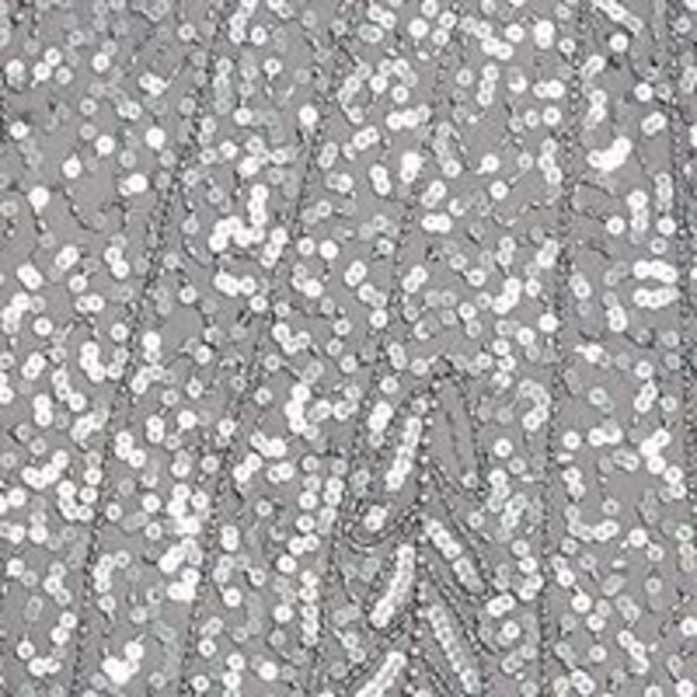 ADRIANNA PAPELL Womens Gray Cap Sleeve V Neck Full-Length Formal Mermaid Dress 4 - Picture 4 of 4